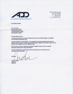 Architectural Drafting & Design, Inc. testimonial