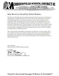 Morrisonville School District #1 testimonial