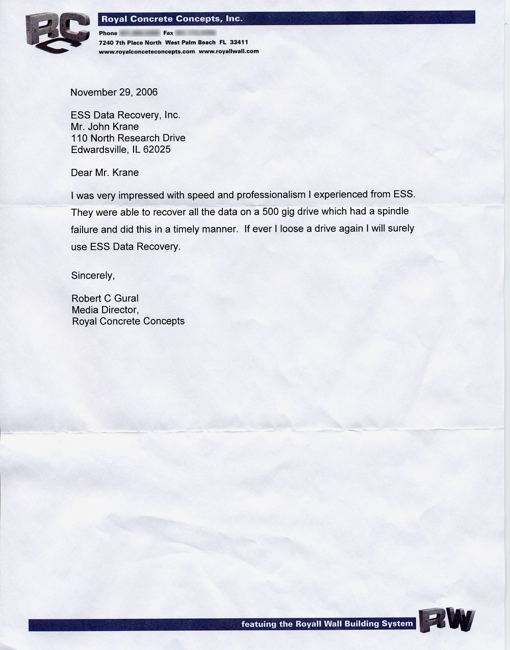 Royal Concrete Concepts, Inc. testimonial