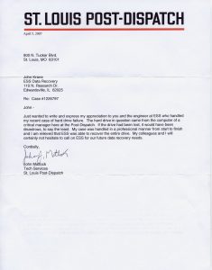 St. Louis Post-Dispatch testimonial