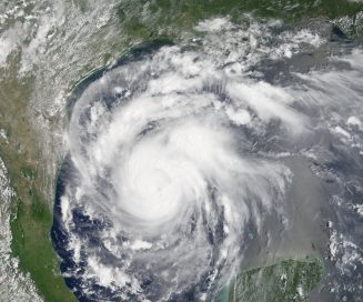 Hurricane Harvey just before landfall from NASA's Terra satellite, MODIS