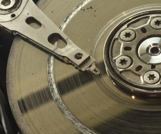 severe head crash badly scored hard drive